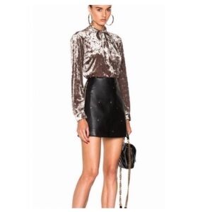 L’Agence Jolie Leather Mini Skirt.